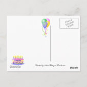 ハッピーバースデーは郵便はがきを風船のようにふくらませます ポストカード (裏面)