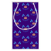 ハッピーバースデーは韓国생축해일하요!青と紫 スモールペーパーバッグ (裏面)