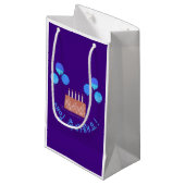 ハッピーバースデーは韓国생축해일하요!青と紫 スモールペーパーバッグ (正面アングル)