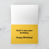 ハッピーバースデーは鳥あなたの誕生日であることを私に告げました カード (内部)