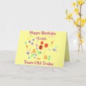 ハッピーバースデーは2歳、一流の前部を加えます カード (黄色い花)