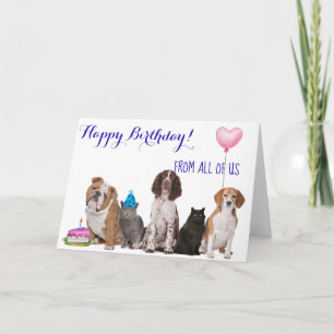 ハッピーバースデーはAll of Us Dog Cat カード