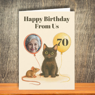 ハッピーバースデーはUs, Cat, and Mouse photo card, カード