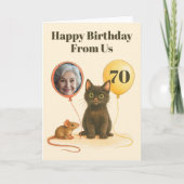 ハッピーバースデーはUs, Cat, and Mouse photo card, カード (正面)