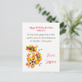 ハッピーバースデーばあちゃん!愛してる! ポストカード (スタンド正面)