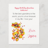 ハッピーバースデーばあちゃん！愛してる！ ポストカード (正面)