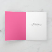 ハッピーバースデーひまわりオンピンク水玉模様 シーズンカード (内部)