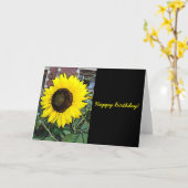 ハッピーバースデーひまわり カード (黄色い花)