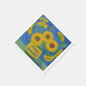 ハッピーバースデーひまわり スタンダードカクテルナプキン (角)