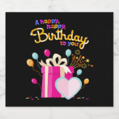 ハッピーバースデーへきらめくワインラベル スパークリングワインラベル (シングルラベル)