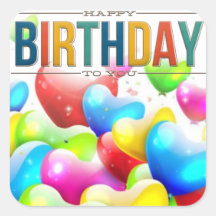 ハッピーバースデーへバルーンステッカー