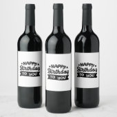 ハッピーバースデーへ幸せな誕生日へ ワインラベル (ボトル)
