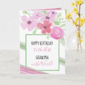 ハッピーバースデーへ最高のおばあちゃん カード (黄色い花)