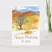 ハッピーバースデーへ砂漠の秋の風景 カード (正面)