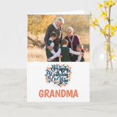 ハッピーバースデーへGramonaフォトカード カード (黄色い花)