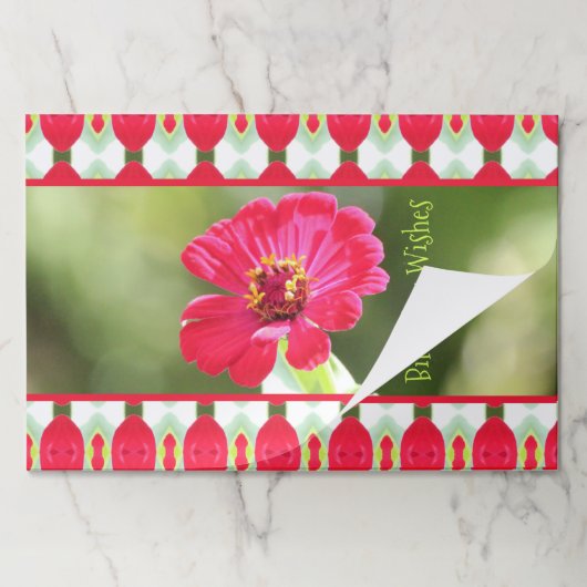 ハッピーバースデーまたは任意の大事な行事紙プレイスマット ペーパーパッド (折り畳み)