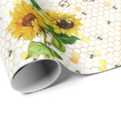 ハッピーバースデーまたは除け型ひまわり追加の名前Wr ラッピングペーパー (ロールコーナー)