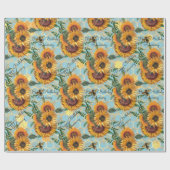 ハッピーバースデーまたは除・売却ひまわり追加の名前 ラッピングペーパー (フラット)