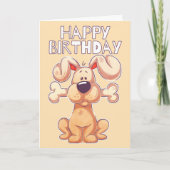 ハッピーバースデーよくはしゃぐ子犬 カード (正面)