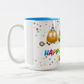 ハッピーバースデーよ、フクロース。 ツートーンマグカップ (左)