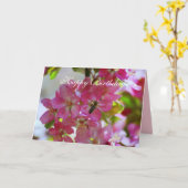 ハッピーバースデーりんご花ハニービー カード (黄色い花)