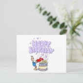 ハッピーバースデーろうそくお誕生日ケーキ ポストカード (スタンド正面)