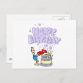 ハッピーバースデーろうそくお誕生日ケーキ ポストカード (正面/裏面)