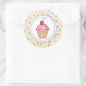 ハッピーバースデーろうそく作成ラベル ラウンドシール (バッグ)