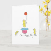 ハッピーバースデーろうそく カード (黄色い花)