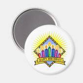 ハッピーバースデーろうそく マグネット (正面/裏面)