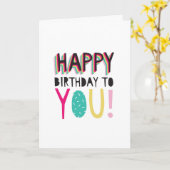 ハッピーバースデーをカラフルに カード (黄色い花)