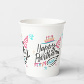 ハッピーバースデーをテーマにした紙カップ 紙コップ (裏面)
