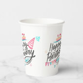 ハッピーバースデーをテーマにした紙カップ 紙コップ (右)