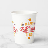 ハッピーバースデーをテーマにした紙カップ 紙コップ (裏面)