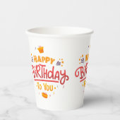 ハッピーバースデーをテーマにした紙カップ 紙コップ (正面)