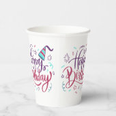 ハッピーバースデーをテーマにした紙カップ 紙コップ (右)