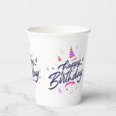 ハッピーバースデーをテーマにした紙カップ 紙コップ (裏面)