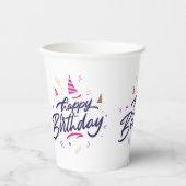 ハッピーバースデーをテーマにした紙カップ 紙コップ (正面)
