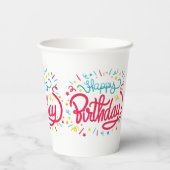 ハッピーバースデーをテーマにした紙カップ 紙コップ (裏面)