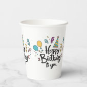 ハッピーバースデーをテーマにした紙カップ 紙コップ (裏面)
