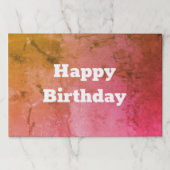 ハッピーバースデーをテーマにした25ピース紙ランチョンマット ペーパーパッド (正面)