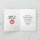 ハッピーバースデーを上ドーナツに カード (内部)