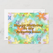ハッピーバースデーを叔母にお気に入りの送る ポストカード (正面/裏面)