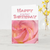ハッピーバースデーを姉に!カーズピンクローズシス カード (黄色い花)