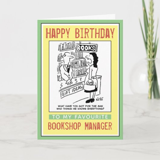 ハッピーバースデーを書店長に カード (正面)