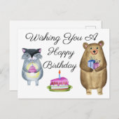 ハッピーバースデーを望みます ポストカード (正面/裏面)