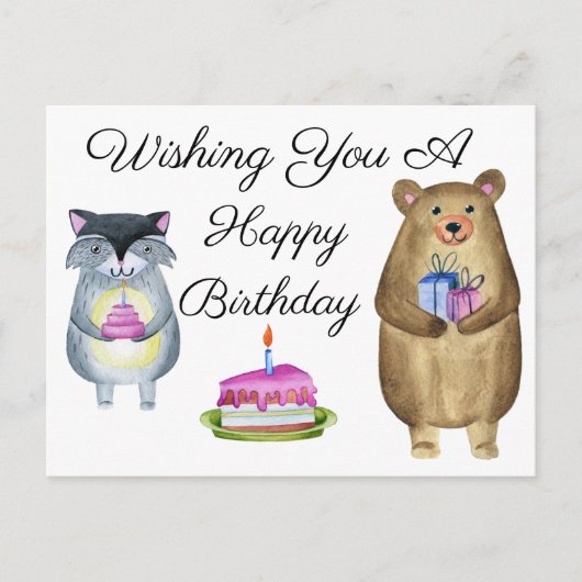 ハッピーバースデーを望みます ポストカード (正面)