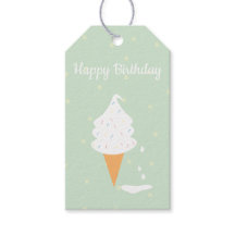 ハッピーバースデーアイスクリームコーン振りかける水玉模様