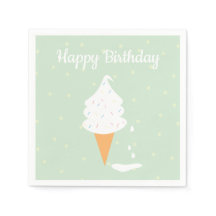 ハッピーバースデーアイスクリームコーン振りかける水玉模様