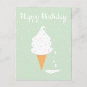 ハッピーバースデーアイスクリームコーン振りかける水玉模様 ポストカード (正面)